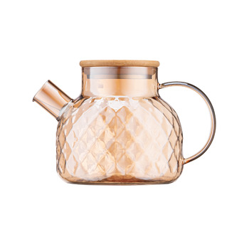 ARDESTO Заварник Golden Moon Diamond, 1000мл, боросилікатне скло, бамбук, золотистий