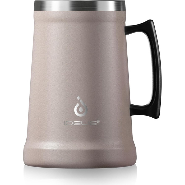 Термокухоль для пива 1 л темно-рожевий Ideus