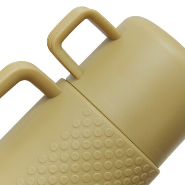 Термос Fissman 600 мл, колір зелений пластиковий корпус зі скляною колбою (19853)