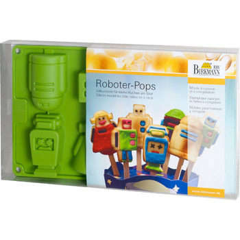Форма для випічки кексів-роботів, 17 предметів, 30 x 17 x 1,8 см, зелена, RBV Birkmann