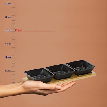 Набір мисок kela Philipa, 4 предмети, порцеляна, білий, основа з бамбука, квадрат, 12261