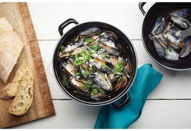 Эмалированный горшок для мидий 4,85 л, черный Kitchencraft