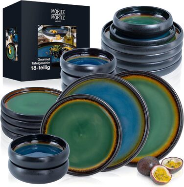 Набір посуду з кераміки Moritz & Moritz SOLID з 18 предметів 6 персон набір посуду з 6 обідніх, маленьких, глибоких тарілок набір посуду з 18 предметів