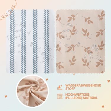 Дитячі нагрудники Little Dimsum з довгими рукавами, водонепроникні дитячі нагрудники, які миються, нагрудники з кишенею - 2 комплекти для малюків 6-36 місяців (Fox & Mountain (3D-LEAF)