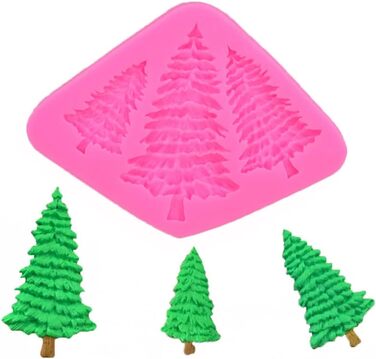 Силіконова форма HUANIZI 3D у формі ялинки, ялинки, фондан, прикраса для торта, маленькі силіконові форми для випічки, сірі