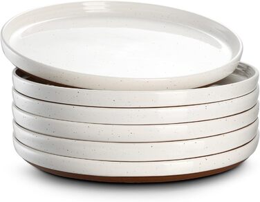 Набір з 6 десертних тарілок 21 см, ванільно-білий Dowan