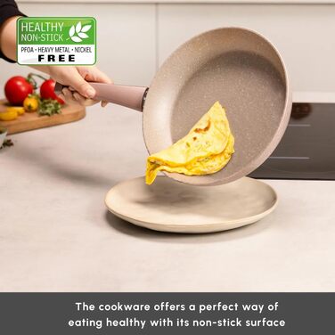 Набір посуду преміум-класу для індукційного приготування Karaca Emirgan з 8 предметів, сріблясто-червоний, міцний набір індукційного посуду, підходить для всіх типів плит, скляна кришка, каструлі та сковорідки, придатні для миття в посудомийній машині (на