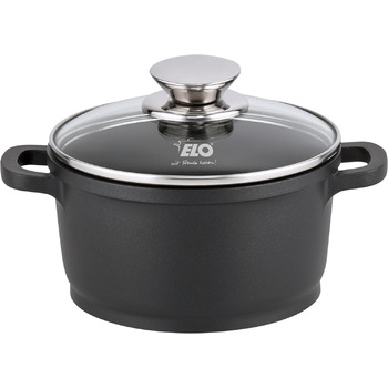 Каструля 1,3 л алюмінієва зі скляною кришкою 16 см Alucast ELO