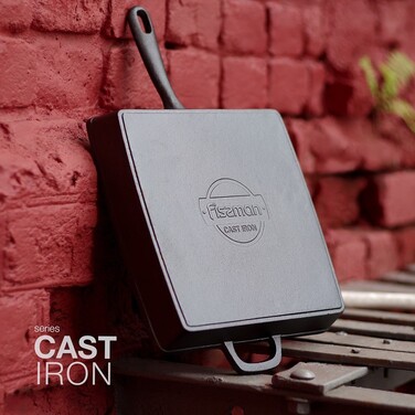 Квадратна пательня-гриль Fissman 28х4,7 см з ручкою (4137)