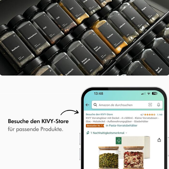 Ємності для зберігання продуктів 1800 мл з прозорими кришками, набір 2 предмети, KIVY