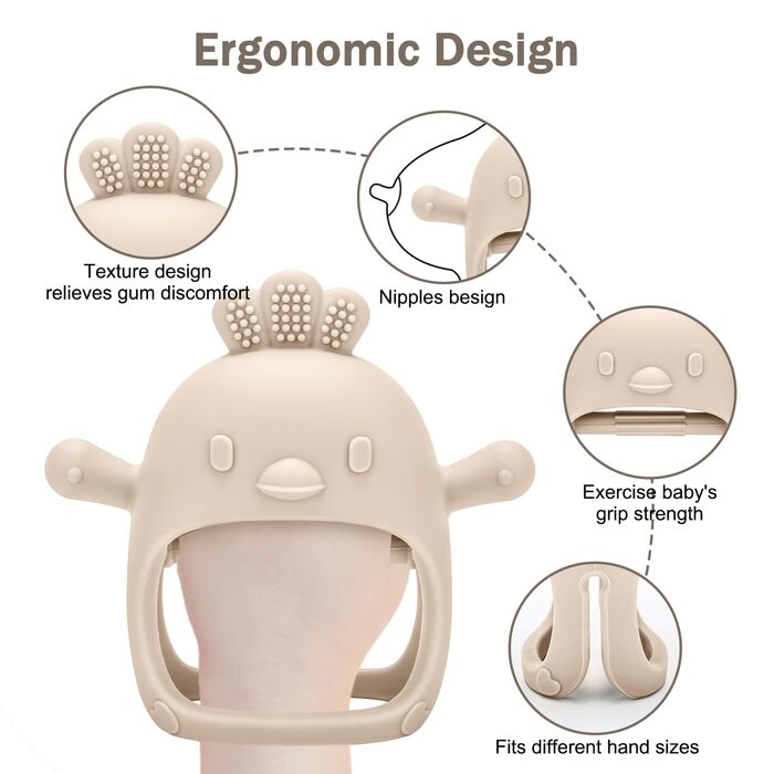 Соска CLDY Baby Fruit для немовлят, контейнер для зберігання дитячого харчування та 3 силіконові соски 3 розмірів для малюків від 3 місяців, дитяче морозиво для прорізування зубів, без BPA (1 набір зелених) (молочно-білий соняшник курча)