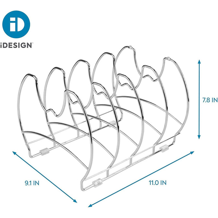 Органайзер для посуду 28 см, 5 полиць, хром iDesign