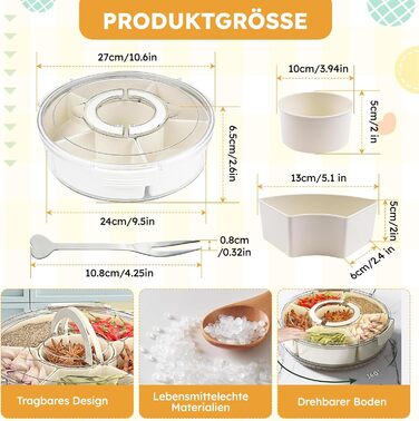 Коробка для снеків з відділеннями, білий Blomise