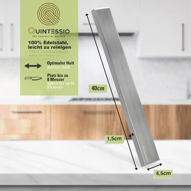 Магнітний тримач для ножів 40 см, сріблястий QUINTESSIO