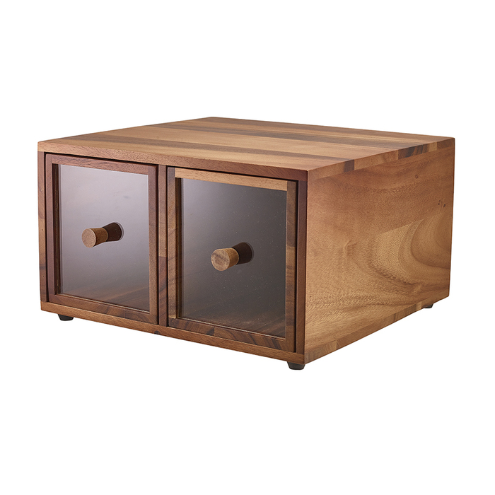 Хлебница деревянная двойная 34.5*32.5*h 19 см, Acacia Wood, Genware