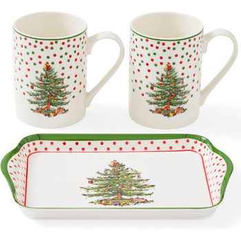 Набір чашок з підносом, порцеляна Spode