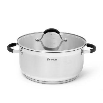 Каструля зі скляною кришкою Fissman MAGNIFICA 24x11,5 см на 5,1 л (5354)