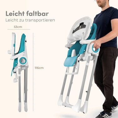 Дитячий стільчик для годування від 6 місяців синій Sweety Fox