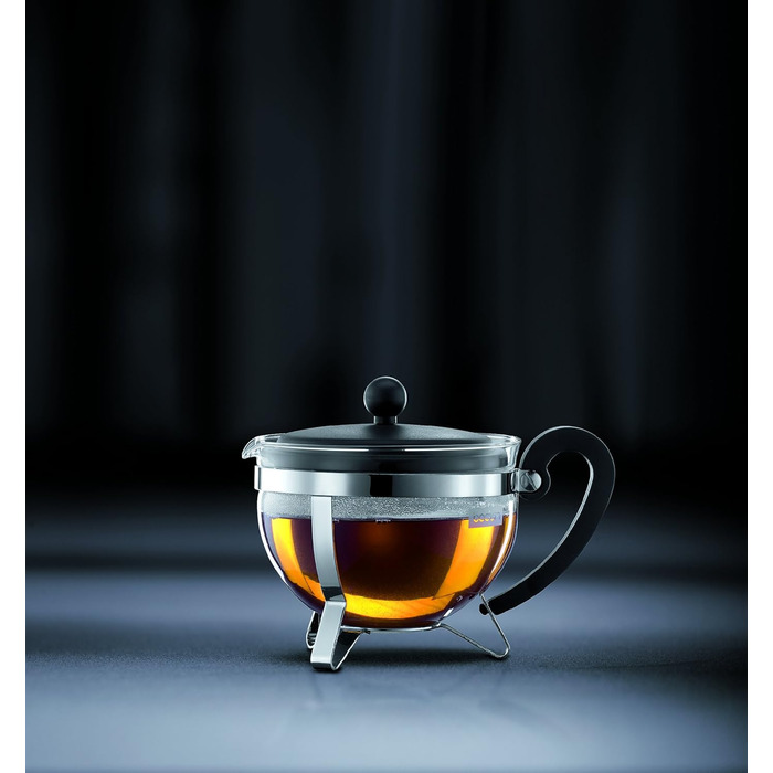 Чайник для заварювання з фільтром і кришкою, чорний, 1 л, Chambord Bodum