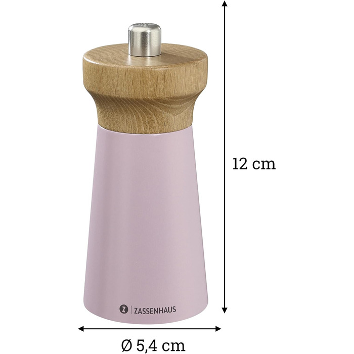 Песок Zassenhaus WESTERLAND лакированная древесина бука Фрезерная головка из древесины бука с бесступенчатой регулировкой высокопроизводительной керамической шлифовальной машины Мельница для специй для соли 12 см, Ø 5,4 см (мельница для перца, лотос, бук)