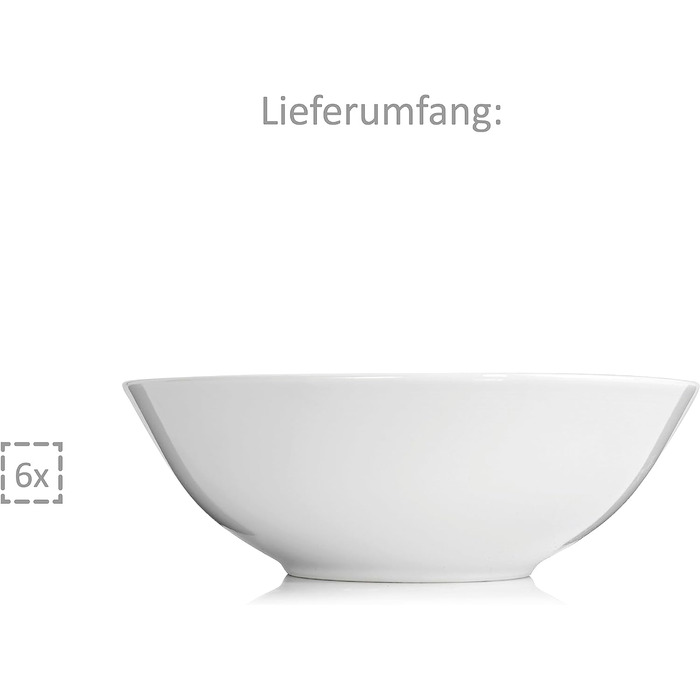 Набір салатників Snger Sunfort Набір мисок із 6 предметів на 4 особи з керамограніту, салатники Об'єм 1,1 л, розширюється, повсякденна, особлива вечеря, сімейна вечеря, набір мисок на відкритому повітрі (великий 550 мл)