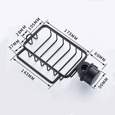 Кухонний органайзер для губок для посуду, чорний Anicy