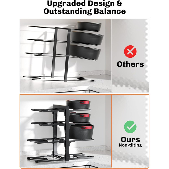 Подставка для посуды на 8 отделений черный MUDEELA