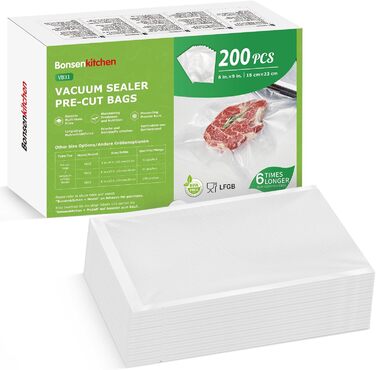 Вакуумні пакети 200 пакетів 15 x 23 см Bonsenkitchen