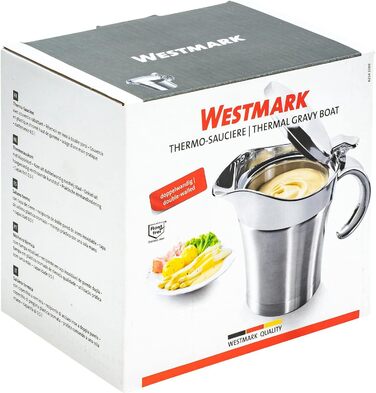 Набор соусов Westmark, 2 шт., 1 термосоусник с откидной крышкой, 0,5 л 1 половник для соуса Gentle, длина 29 см, нержавеющая сталь/ABS/PP/PA, серебристый/черный, 622422E6 (одинарный)