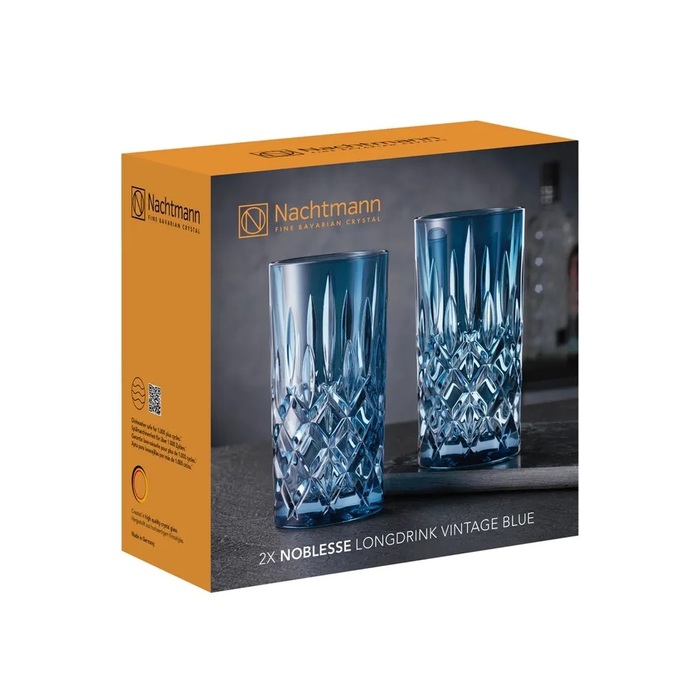 Набір склянок для лонгдринків 395 мл, 2 предмети, синій Noblesse Nachtmann