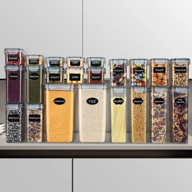 Контейнери для зберігання продуктів Hibisaws, 12 предметів, з кришками, контейнери для заморожування, харчові коробки, без BPA та 100 герметичні, прозорі, 6 x 1 л та 6 x 0,5 л, коробки для приготування їжі, набір Tupperware (24H1)