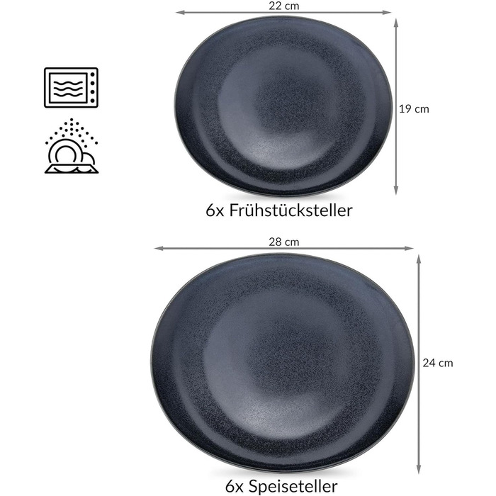 Набор тарелок на 6 персон, 18 предметов Konsimo