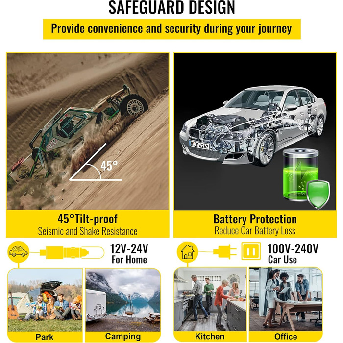 Автомобільний холодильник VEVOR 35L, компресорний холодильник, нержавіюча сталь, ізольований, для свят, міні-холодильник, автомобільний холодильник з розеткою 35L (холодильник 20LL)