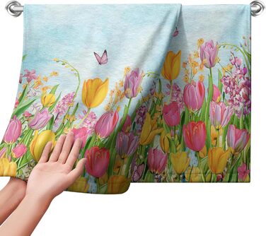 Різдвяні кухонні рушники Kwlegh, рушник для рук, різдвяна ялинка, цукерка-тростина, сніжинка, рушник для пальців, набір з 2 шт. , милий чоловічий банний рушник, високопоглинаючі рушники, 36 x (тюльпан і метелик)