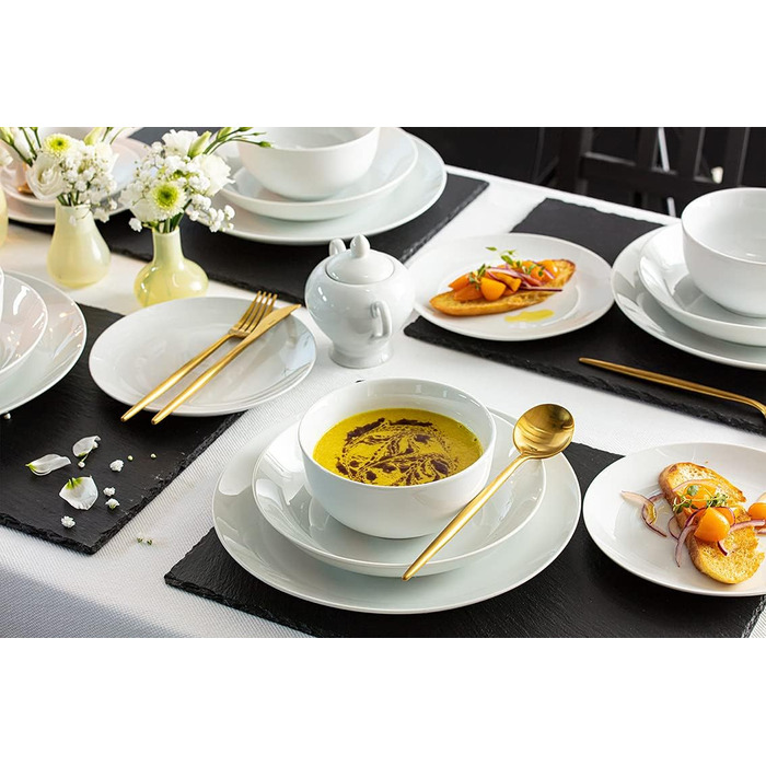 Столовий сервіз, білий, порцеляна (набір тарілок для супу 6 шт. на 6 персон) Sänger New Port