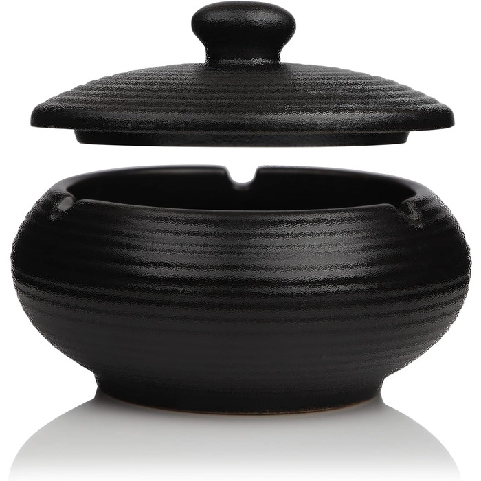 Попільничка з кришкою чорна Nuts OT nuts