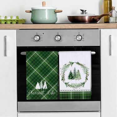 Рушники кухонні бавовняні 4 шт., рушники кухонні бавовна 100 осінній набір кухонних рушників багатофункціональний високоякісний кухонний сушарка рушник бар 50 х 70СМ (ялинка лось)