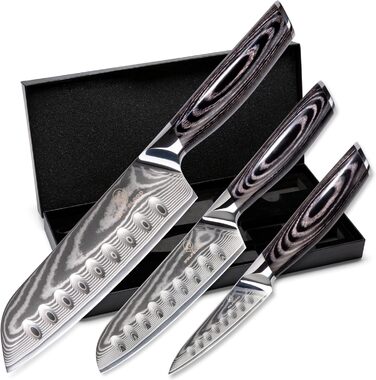 Набор дамасских ножей 31 23 и 19 см Pro Wolfblood