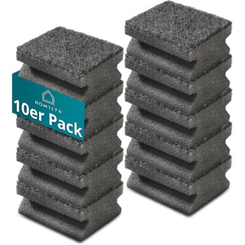 Набір губок для миття посуду 10 шт. 4 x 7 x 9 см сірий-чорний HOMELYN