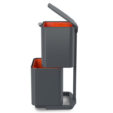 Контейнер для сміття з двома баками 60 л графіт Totem Compact Joseph Joseph