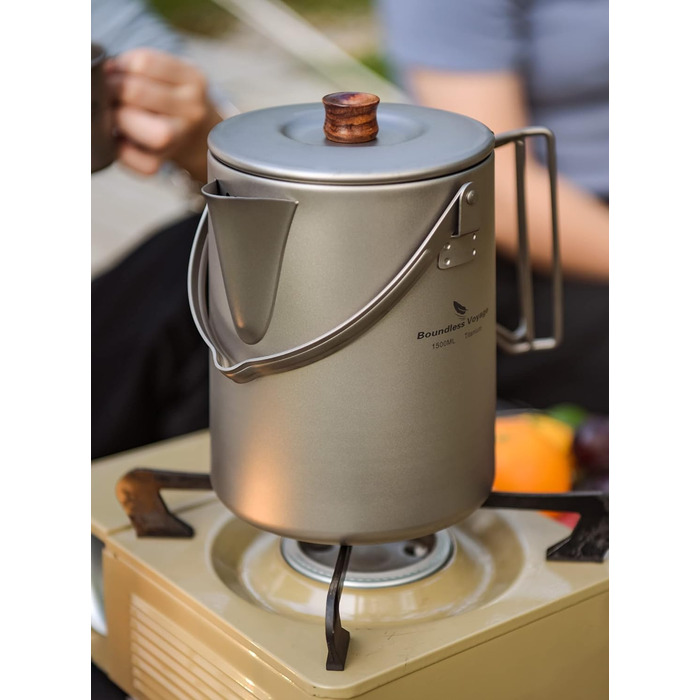 Титановий чайник для кемпінга 1.5 л. iBasingo