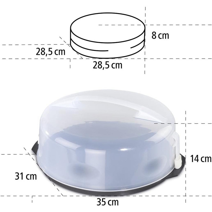Контейнер для тортов переносной 35 x 31 x 14 см Xavax