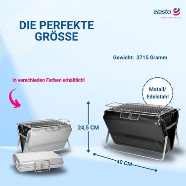 Портативный гриль на уголь черный elasto PROMOTION FOR LIFE