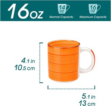 Набір кухлів для кави 480 мл, 6 предметів, різнокольорові Bonita Vancasso