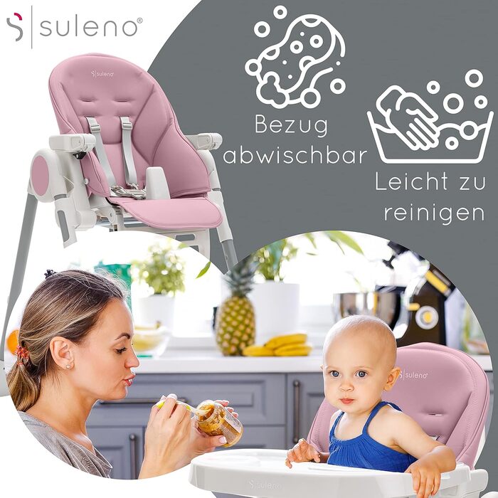 Дитячий стільчик для годування фіолетовий Suleno