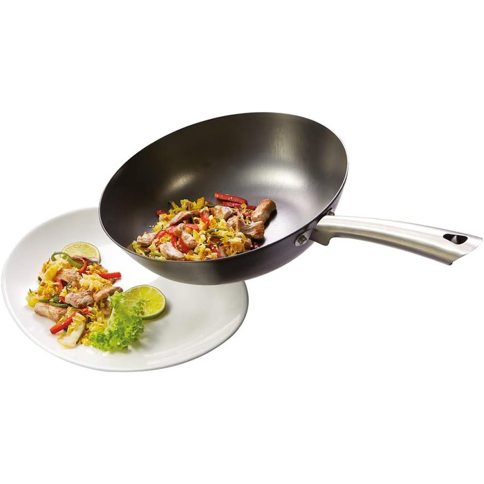 І сковорода вок Iron-Star Залізна сковорода без покриття 28 см приблизно 3,30 л, 1460-28