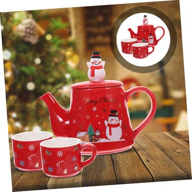 Керамический набор чайников с рождественским мотивом 550 мл снеговика. WEKADRIN
