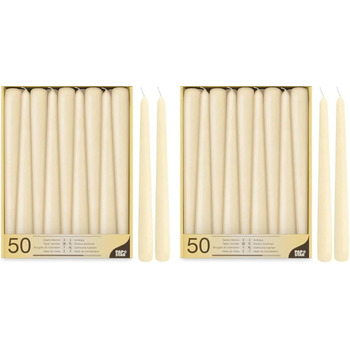 Набір зі 100 конічних свічок 2,2 x 25 см, 2 упаковки по 50 шт, бежевий PAPSTAR