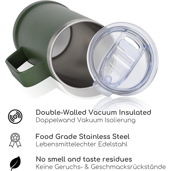 Термокухоль для пива 700 мл оливково-зелений Milu