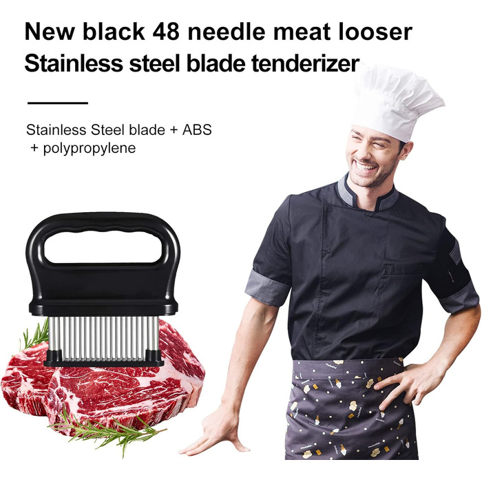 Прес для м'яса з нержавіючої сталі з 48 лезами чорний Leikurvo